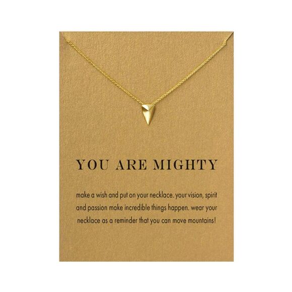 You Are Mighty Inspirational Gold Tone Necklace - Picture 5 of 6